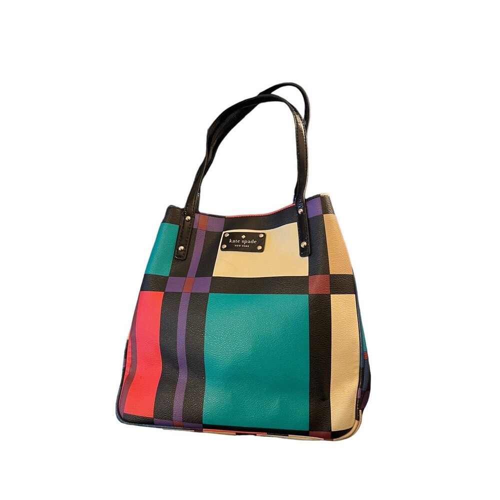 Kate Spade New York PERRY STREET PLAID MICHELLE CHECK TOTE Multi-Color